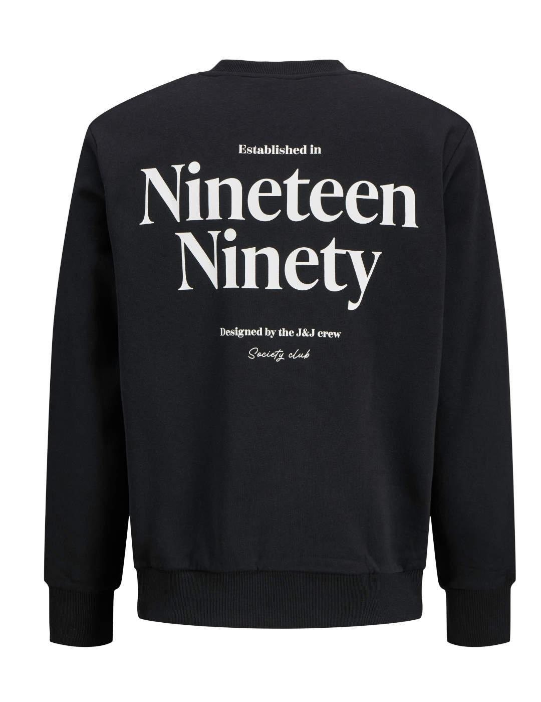 Sudadera Jack&Jones Ninety negra sin capucha para hombre