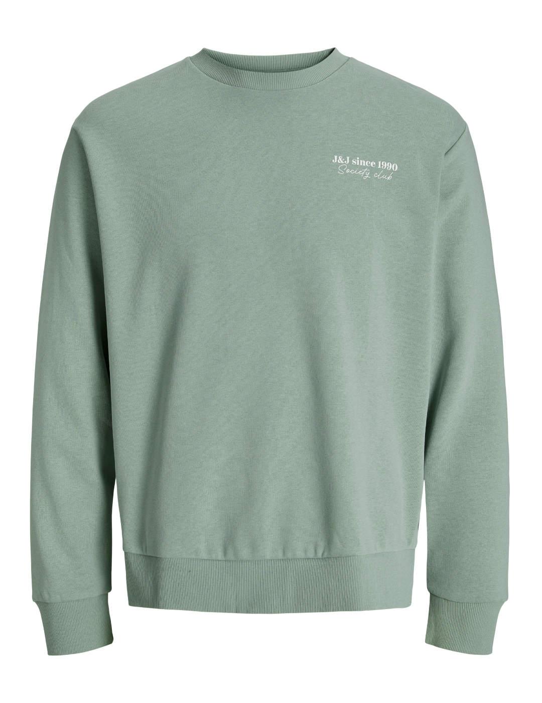 Sudadera Jack&Jones Ninety verde sin capucha de hombre