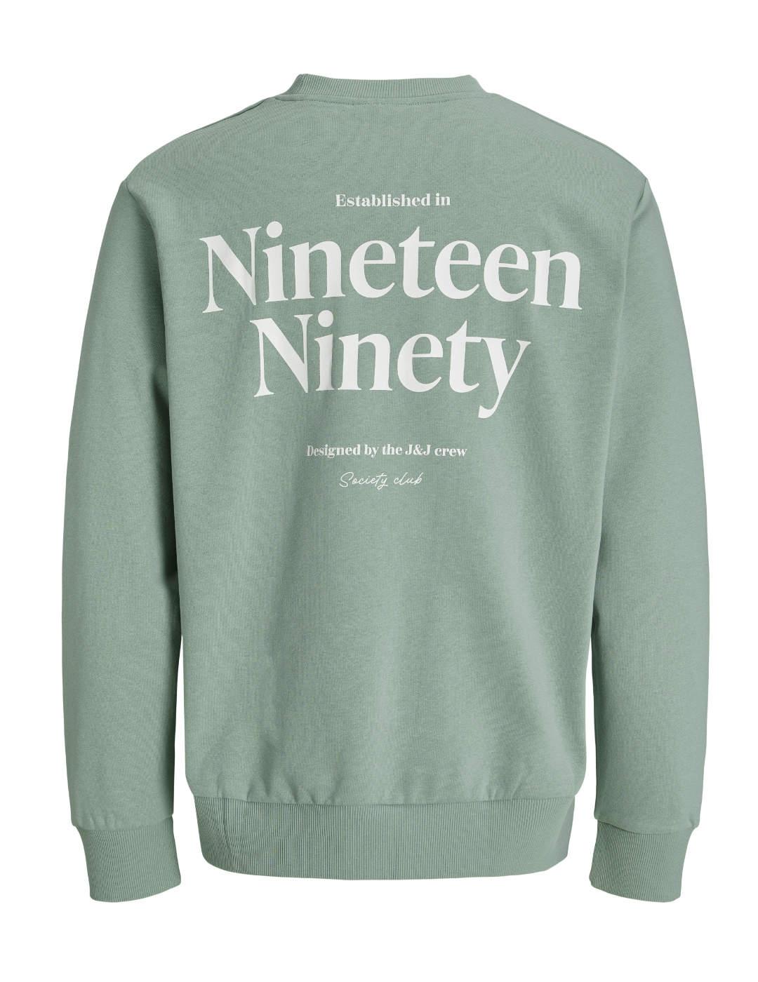 Sudadera Jack&Jones Ninety verde sin capucha de hombre