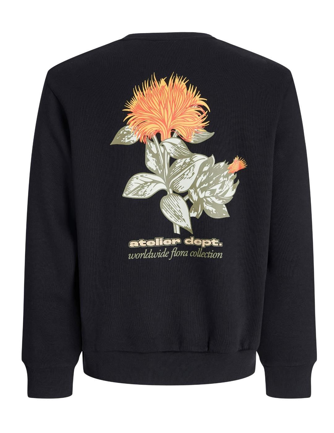 Sudadera Jack&Jones Rody con dibujo trasero negra de hombre