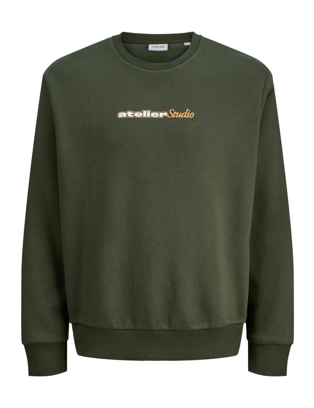 Sudadera Jack&Jones Rody con dibujo trasero verde de hombre