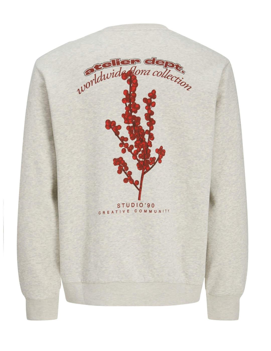 Sudadera Jack&Jones Rody con dibujo trasero blanco de hombre