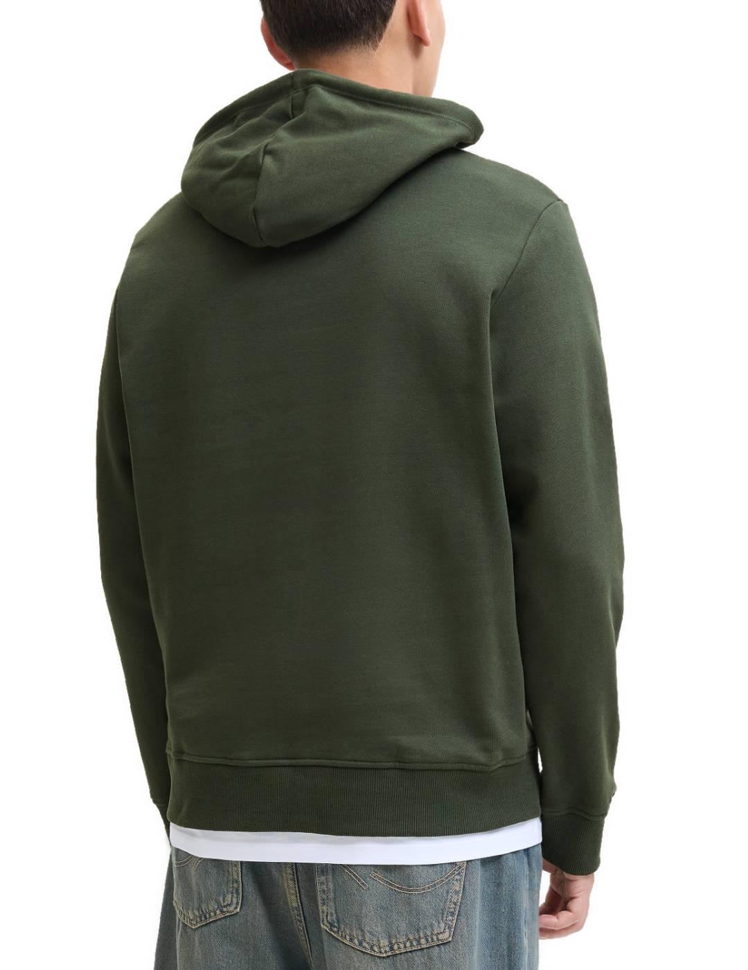 Sudadera Jack&Jones Urban verde con capucha para hombre