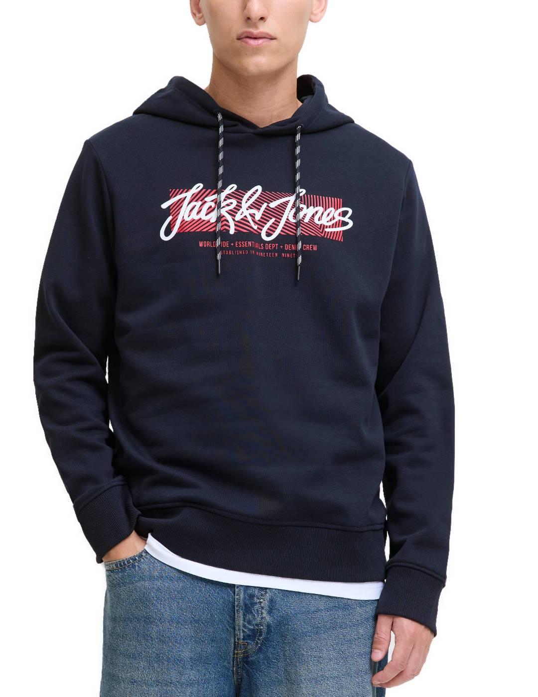 Sudadera Jack&Jones Urban azul con capucha para hombre