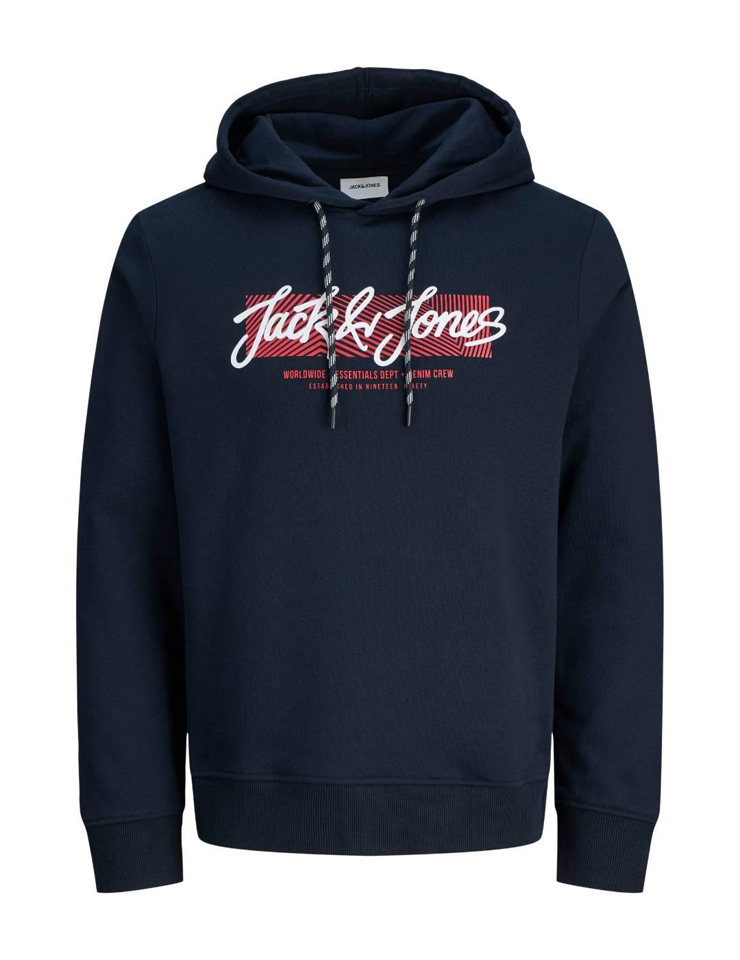 Sudadera Jack&Jones Urban azul con capucha para hombre