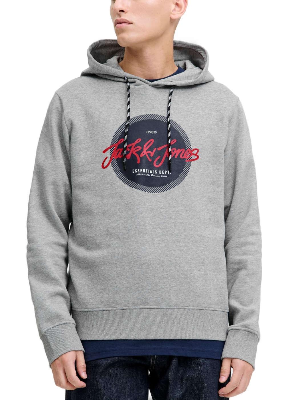 Sudadera Jack&Jones Urban gris con capucha para hombre