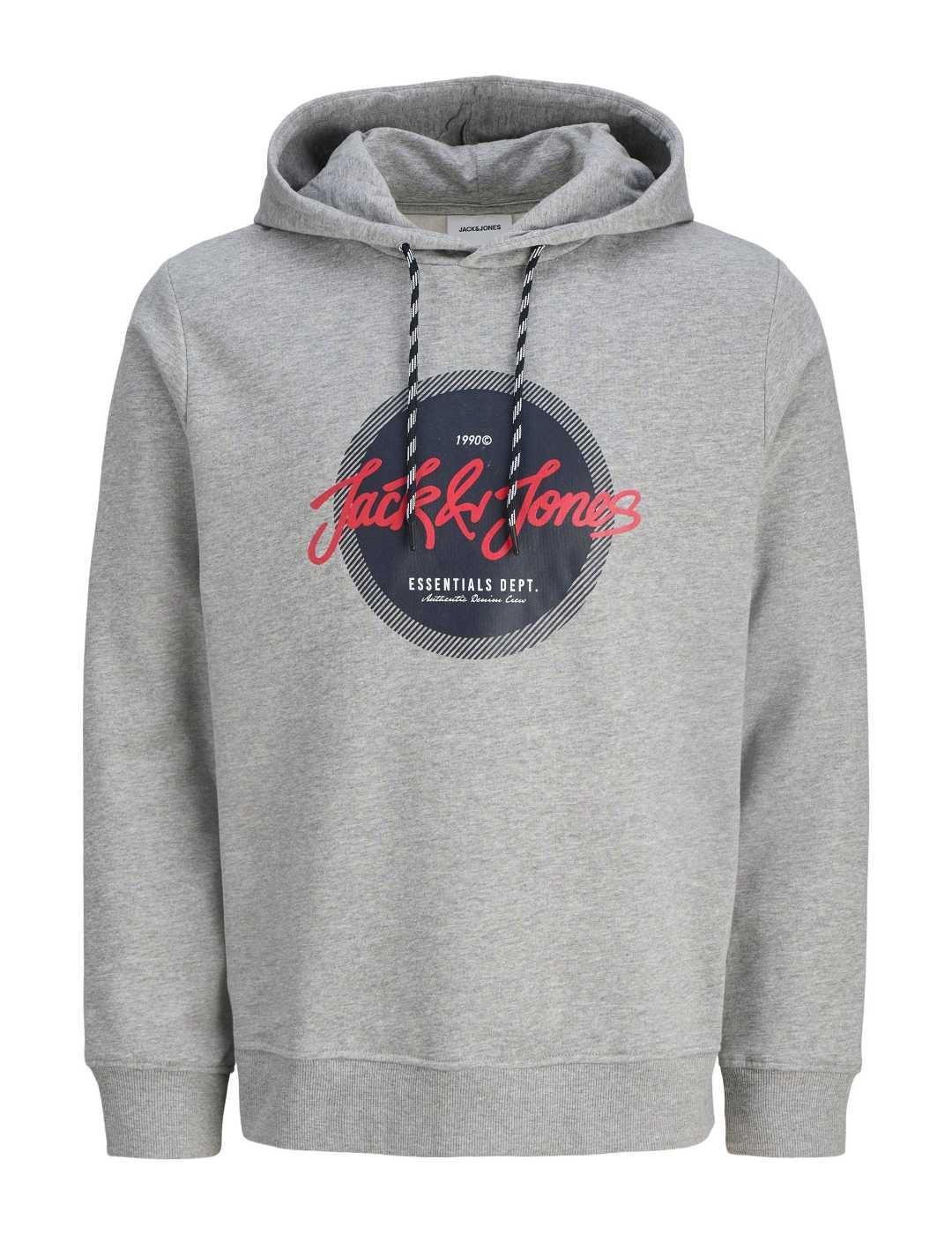 Sudadera Jack&Jones Urban gris con capucha para hombre