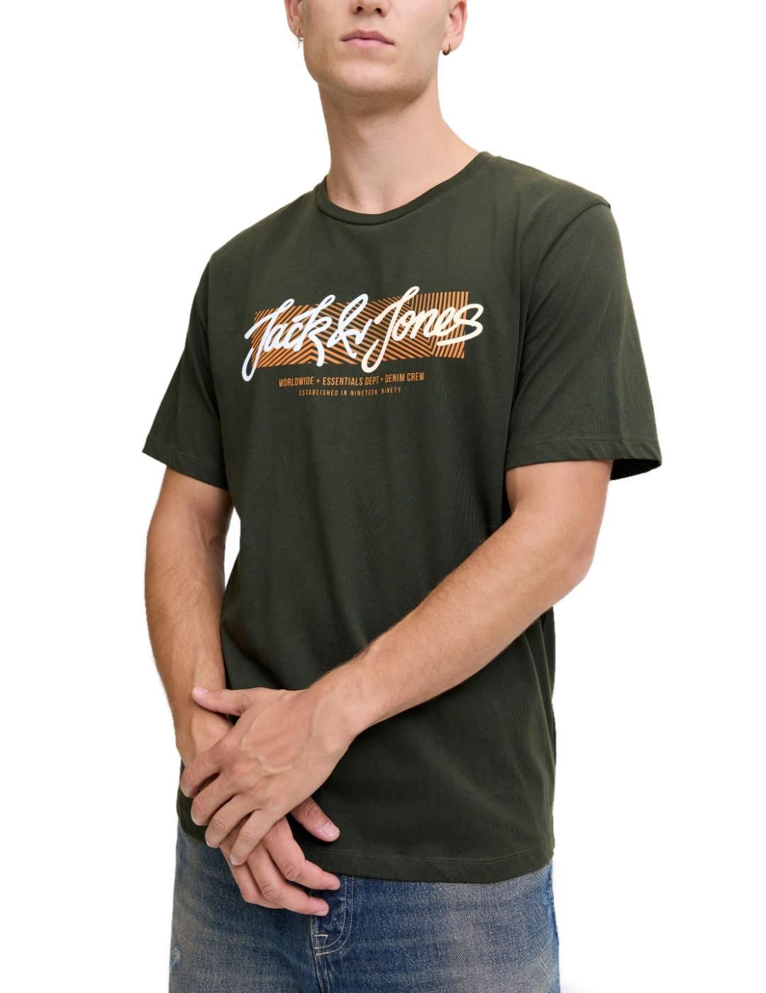 Camiseta Jack&Jones Urban verde manga corta  para hombre