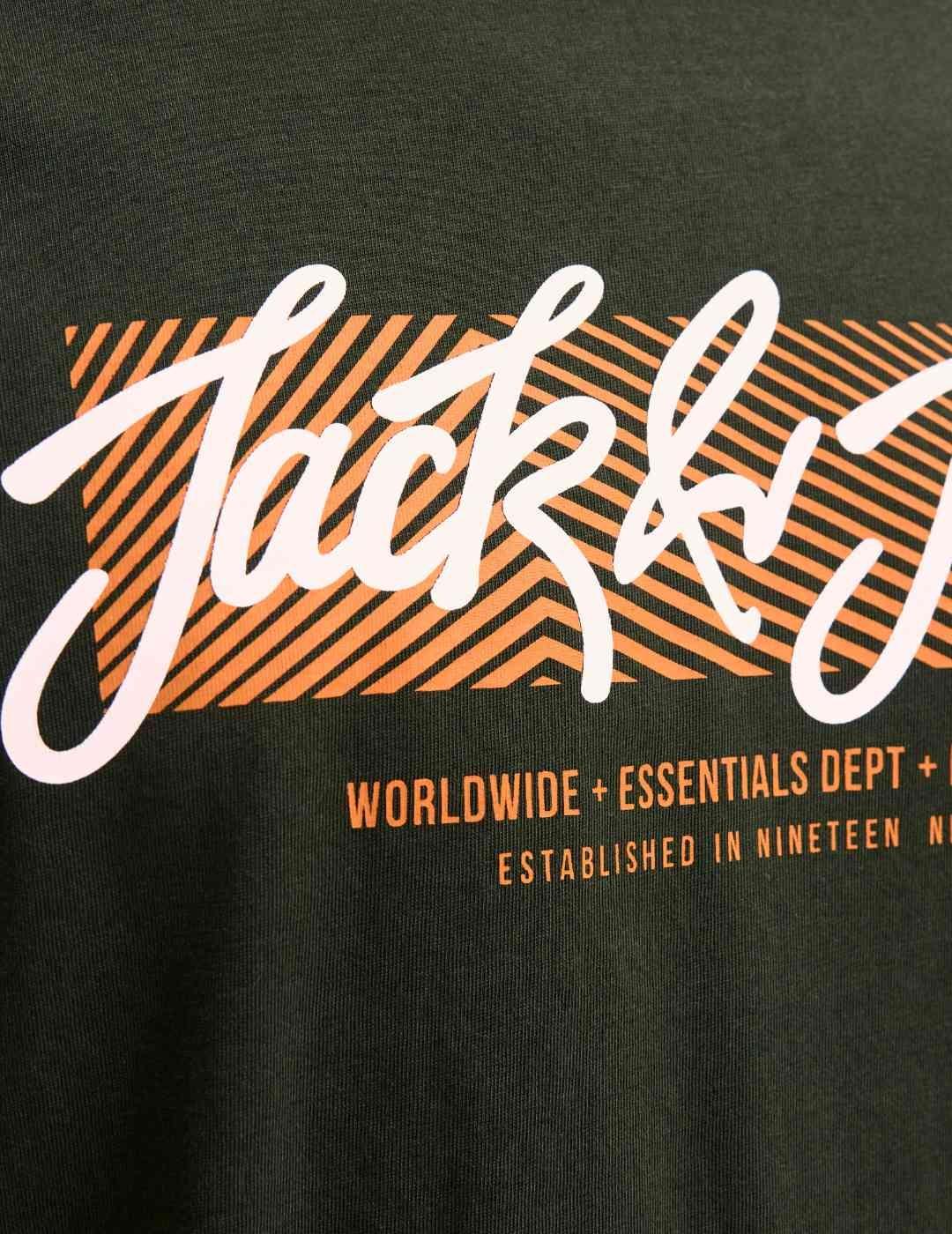 Camiseta Jack&Jones Urban verde manga corta  para hombre