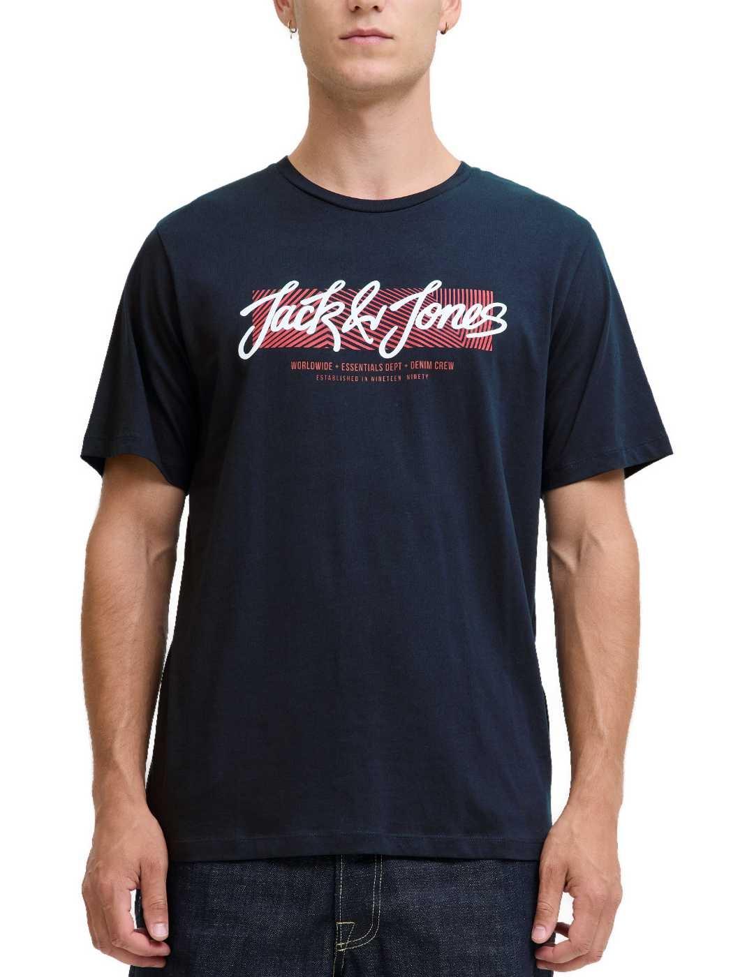 Camiseta Jack&Jones Urban azul manga corta  para hombre