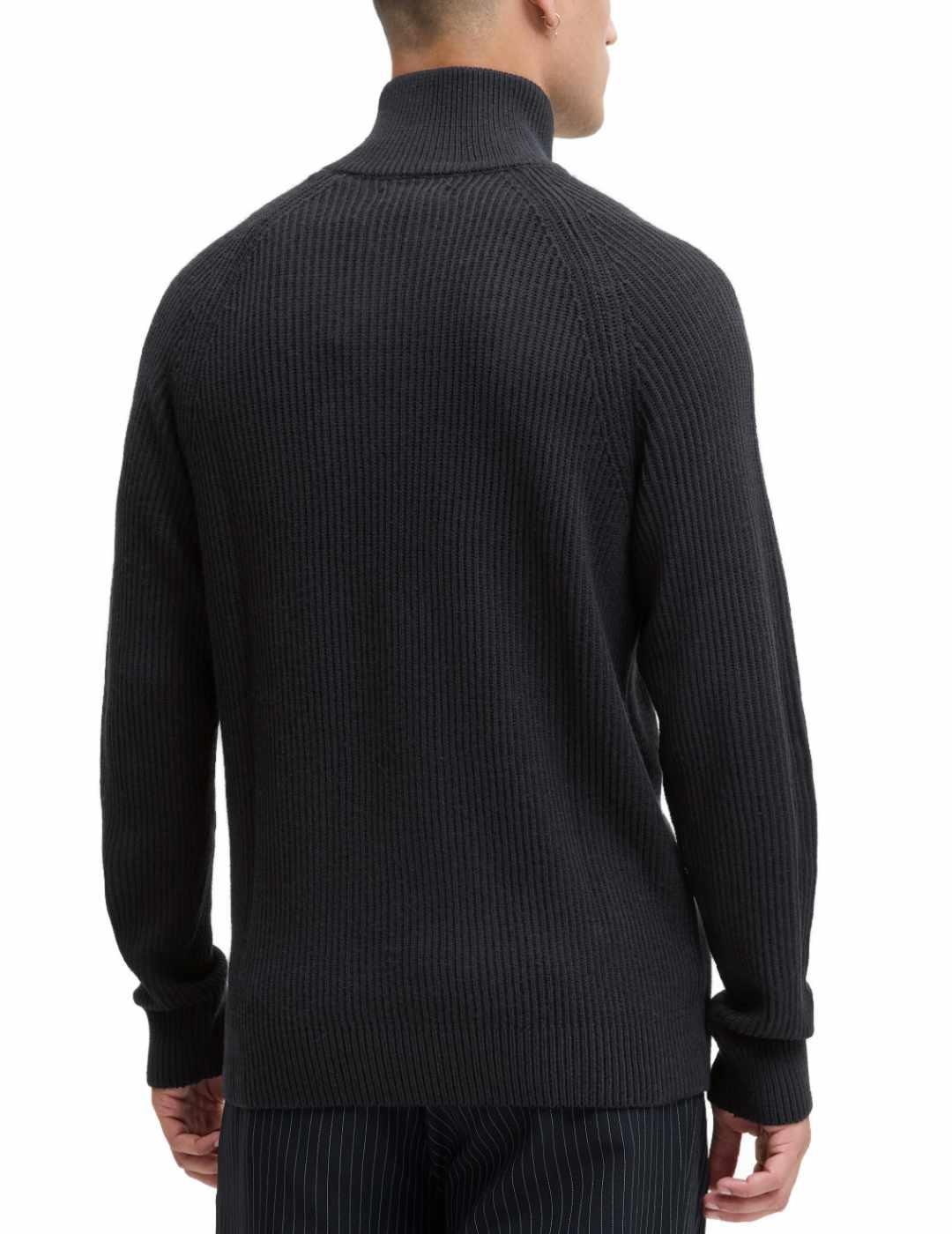 Jersey Jack&Jones Pannel negro media cremallera para hombre