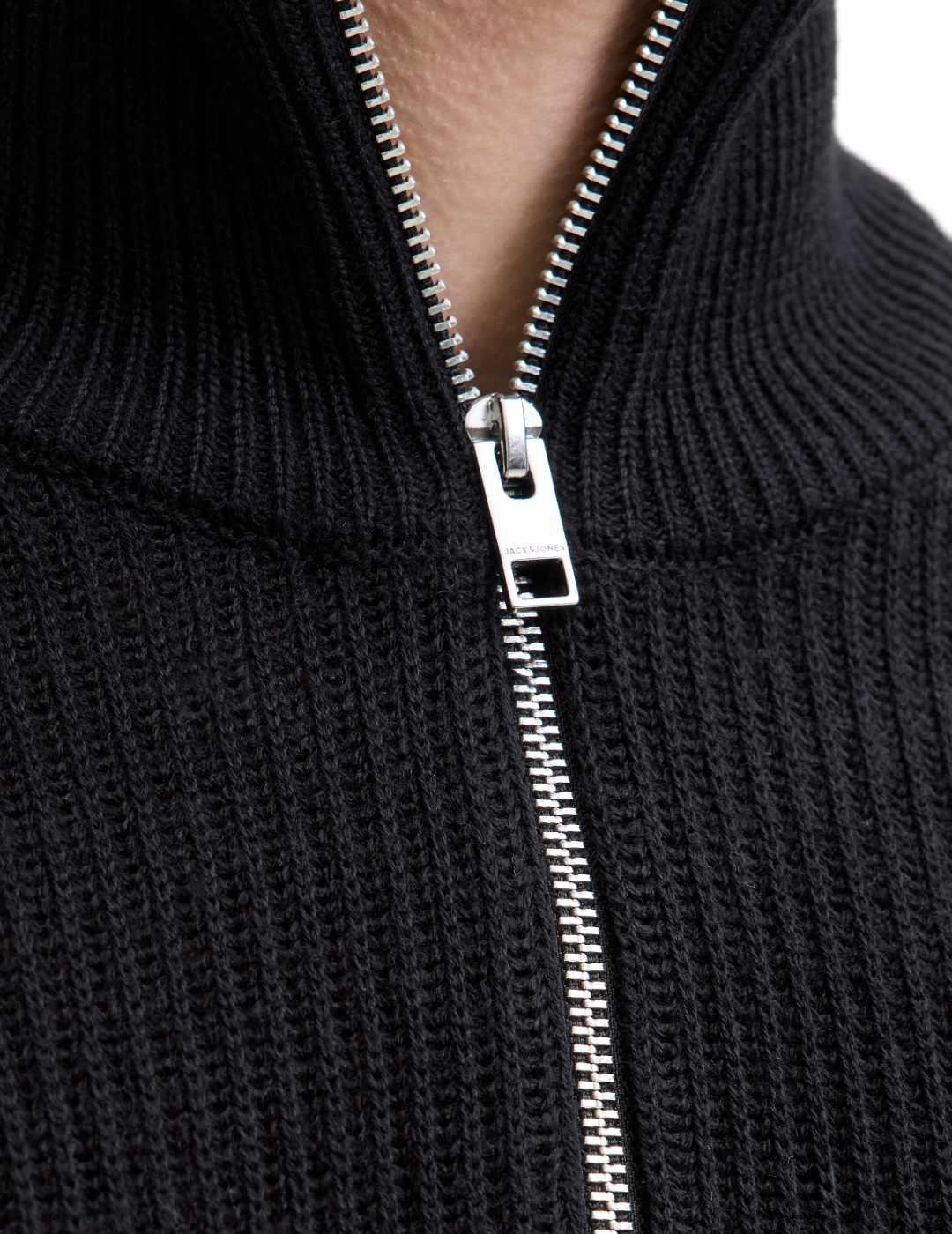 Jersey Jack&Jones Pannel negro media cremallera para hombre