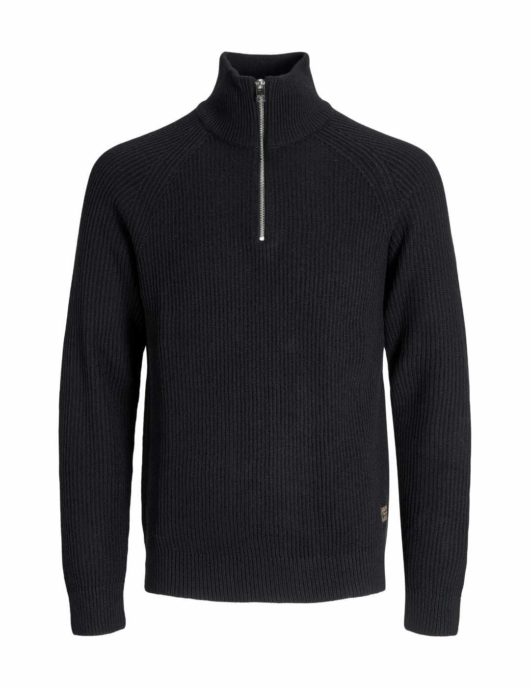 Jersey Jack&Jones Pannel negro media cremallera para hombre