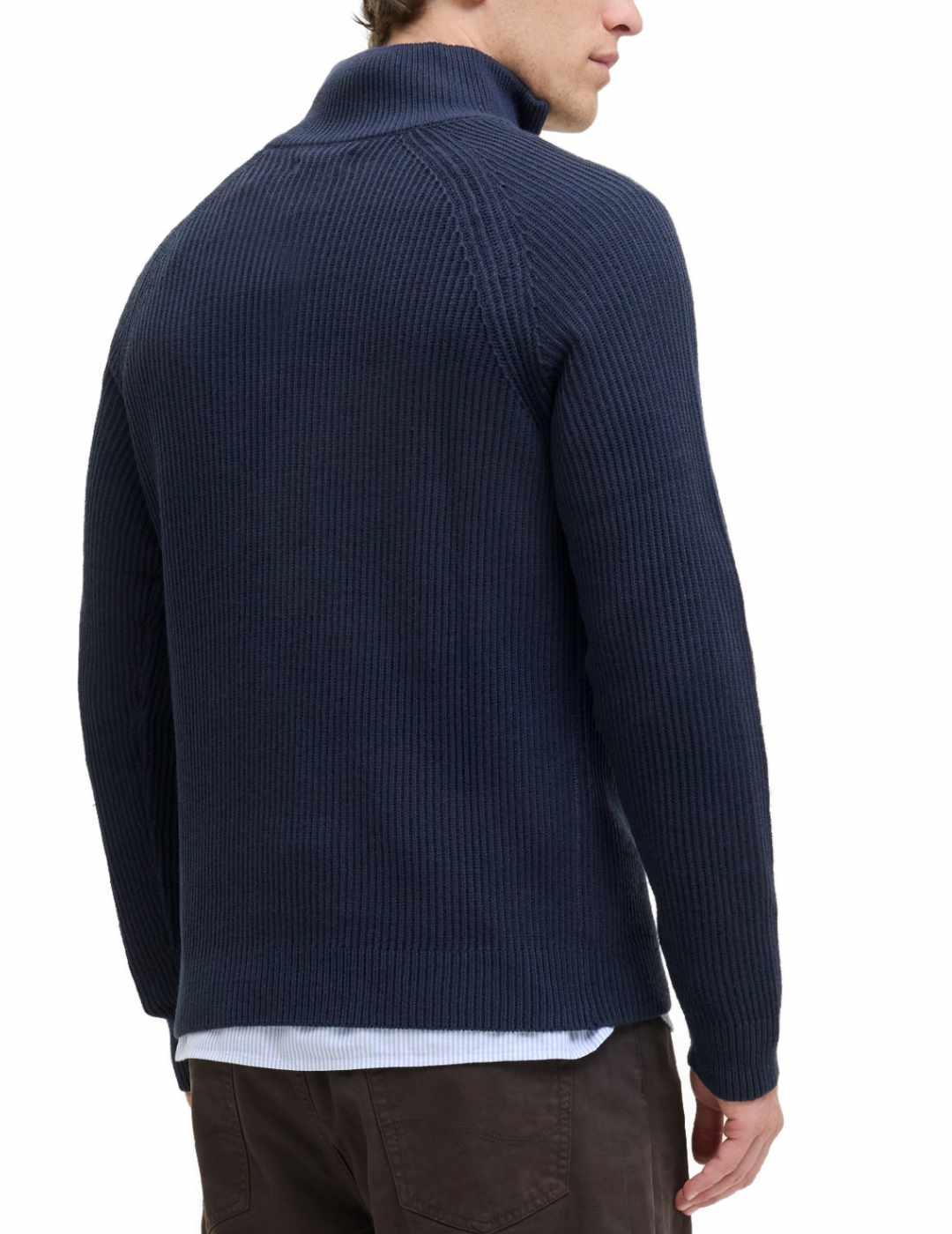 Jersey Jack&Jones Pannel azul media cremallera para hombre