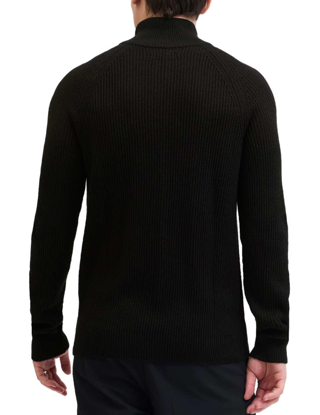 Cárdigan Jack & Jones cuello alto corte relax negro  hombre