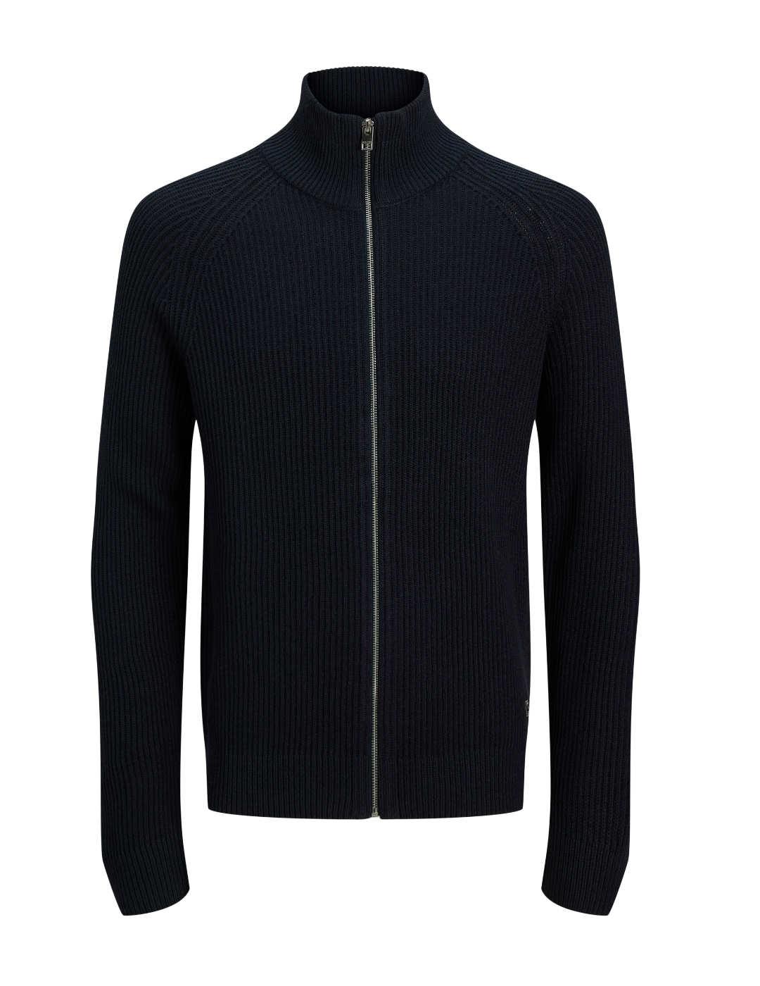 Cárdigan Jack & Jones cuello alto corte relax marino hombre