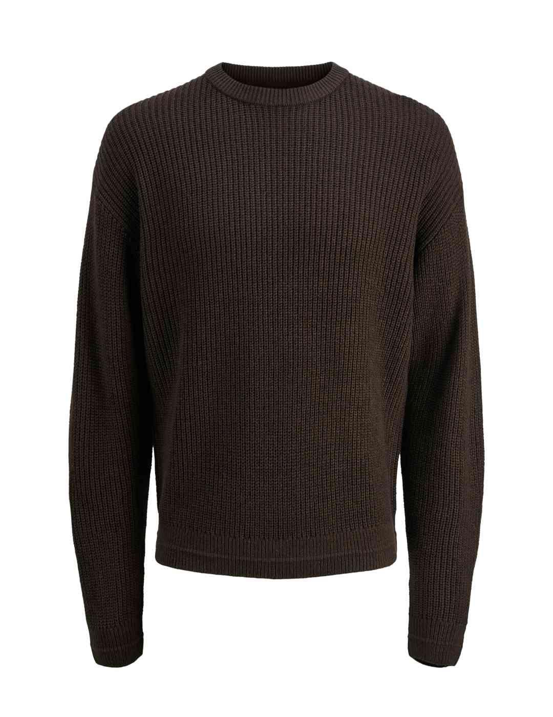 Jersey Jakc&Jones Kaito chocolate de punto grueso de hombre