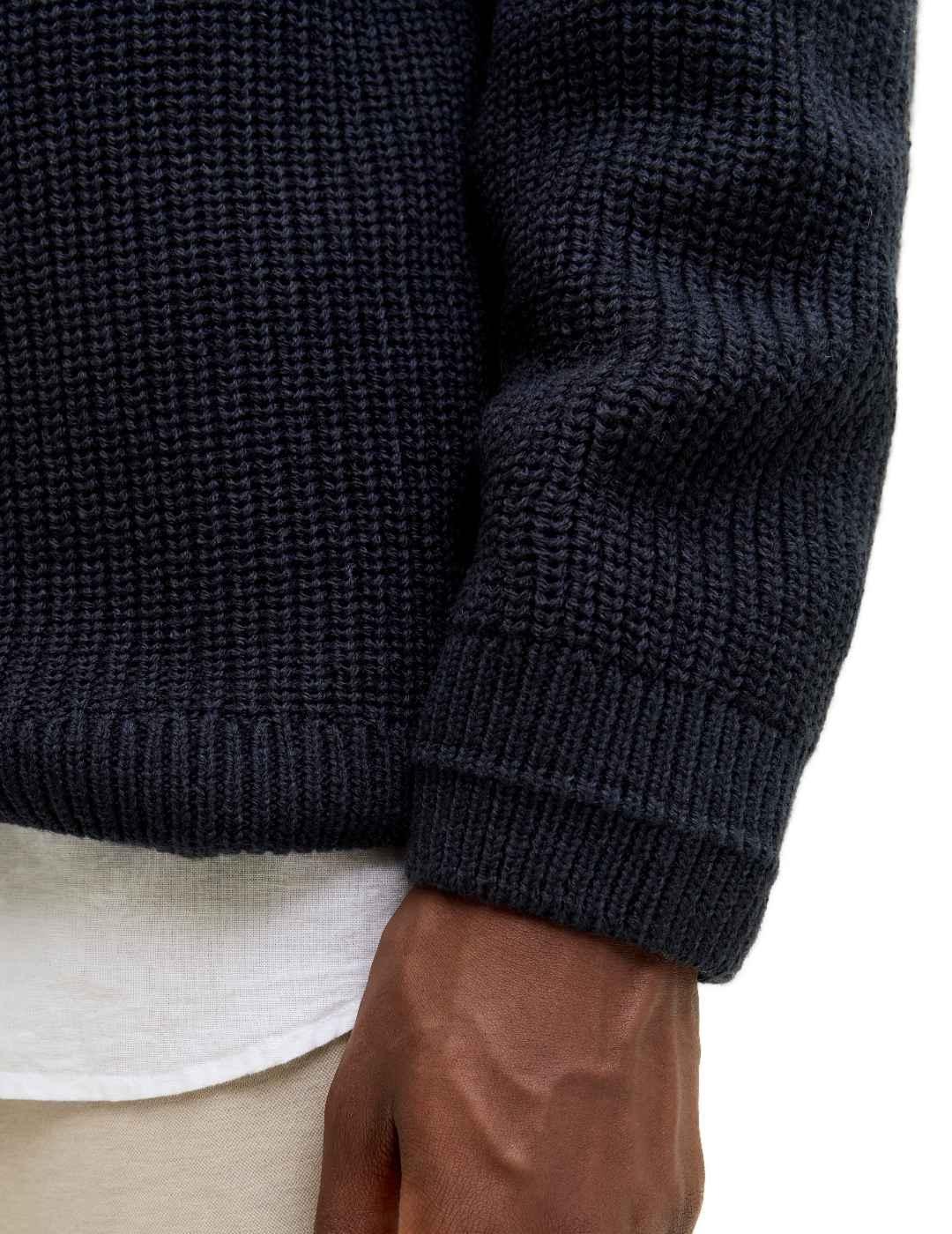 Jersey Jakc&Jones Kaito azul punto grueso para hombre