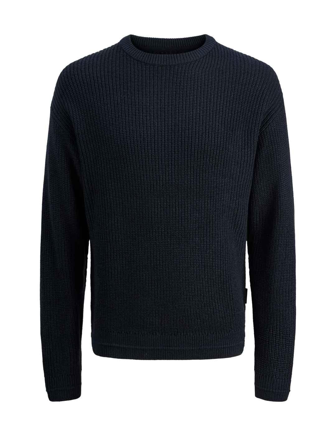 Jersey Jakc&Jones Kaito azul punto grueso para hombre