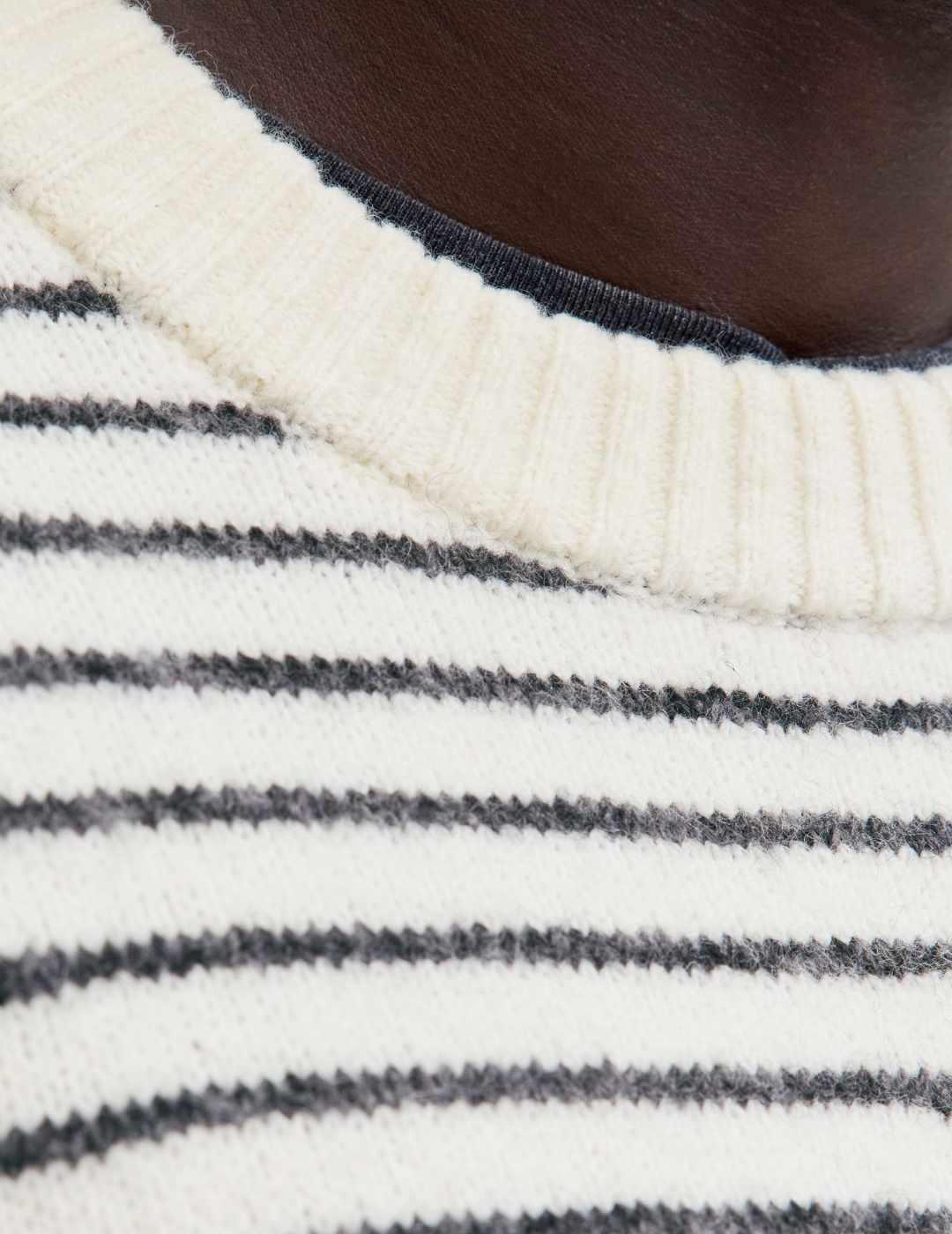 Jersey Jakc&Jones Soho rayas blanco con negras para hombre