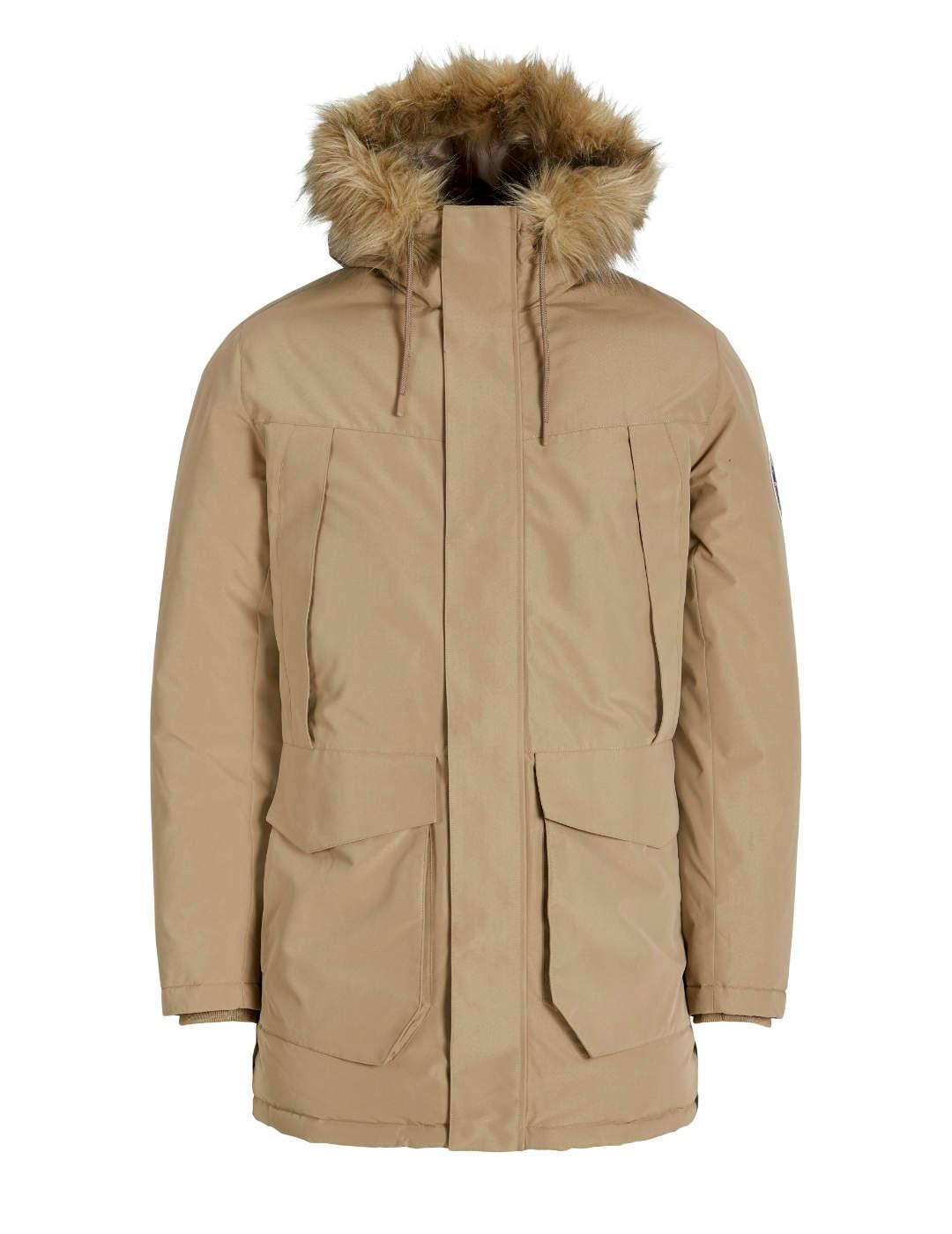 Parka Jack&Jones Camp camel con capucha para hombre