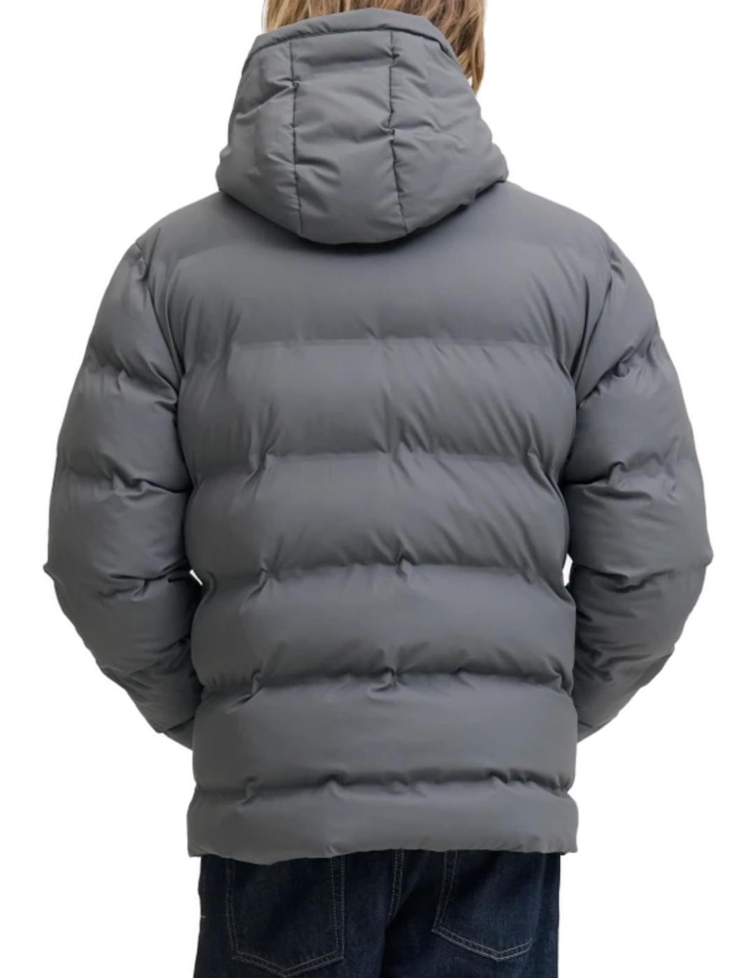 Plumas Jack&Jones Elements gris acolchado capucha de hombre