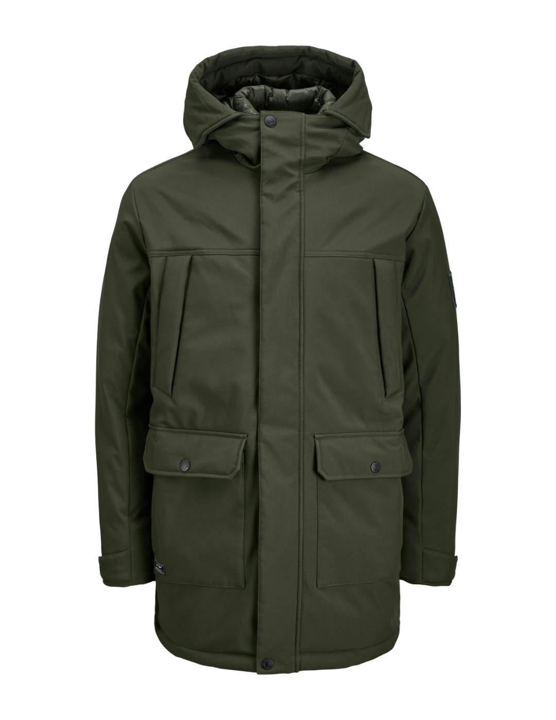 Parka Jack&Jones Finn verde oliva con chaleco para hombre