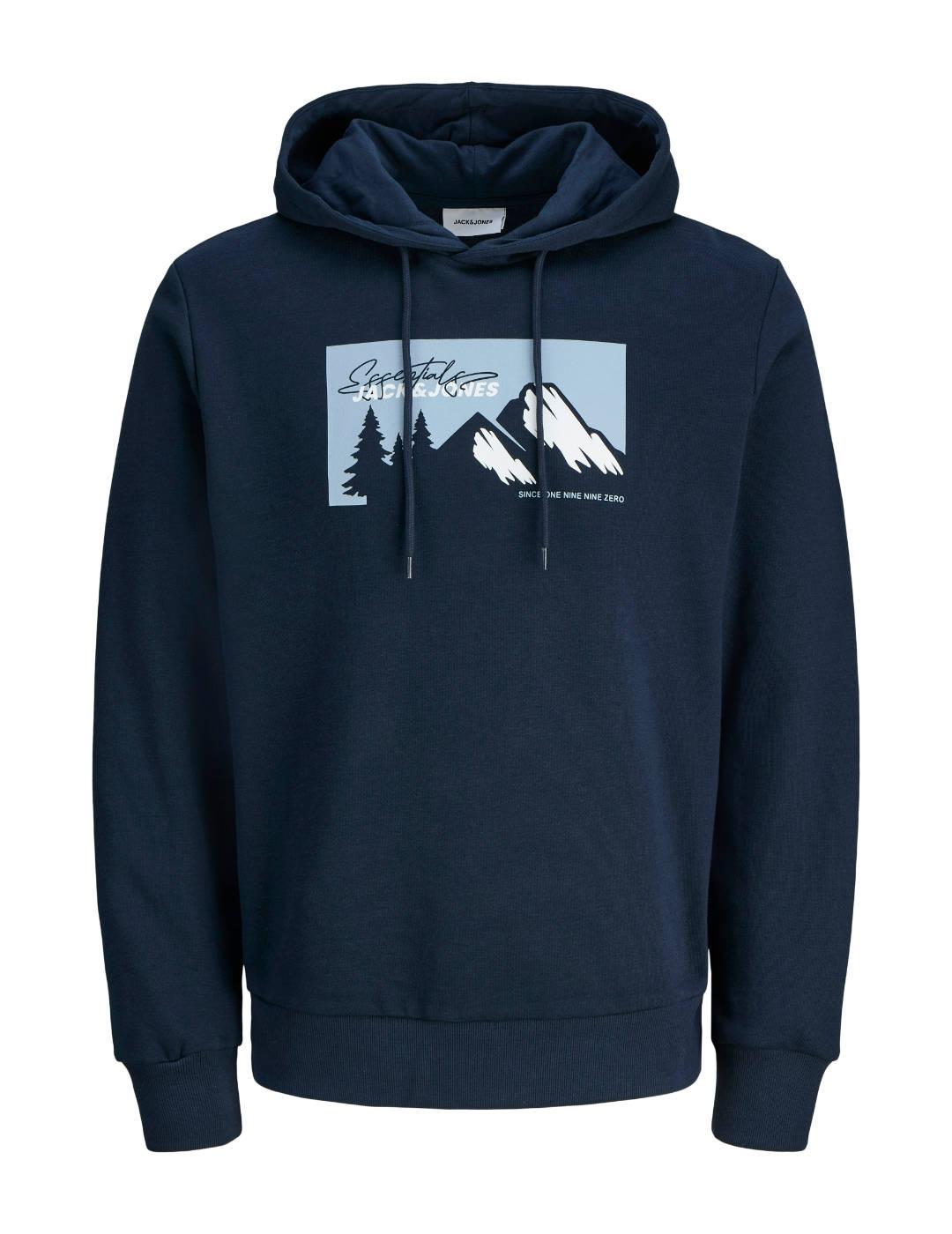 Sudadera Jack&Jones Sun azul marino con capucha de hombre