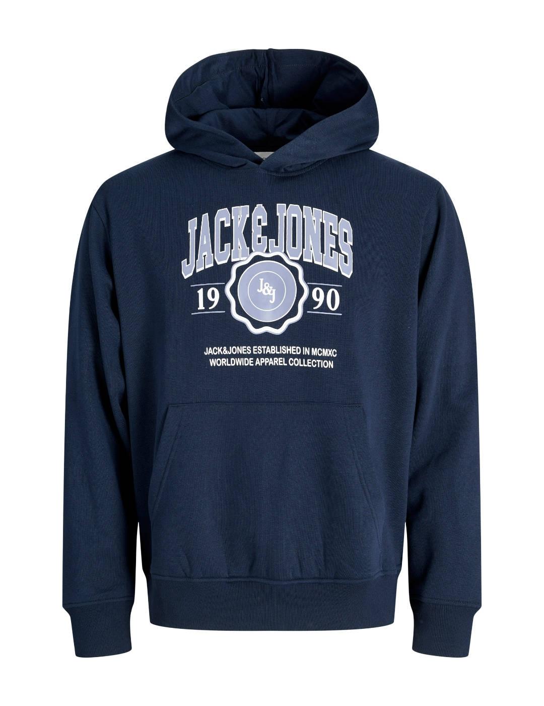 Sudadera Jack&Jones Mako azul marino capucha de hombre