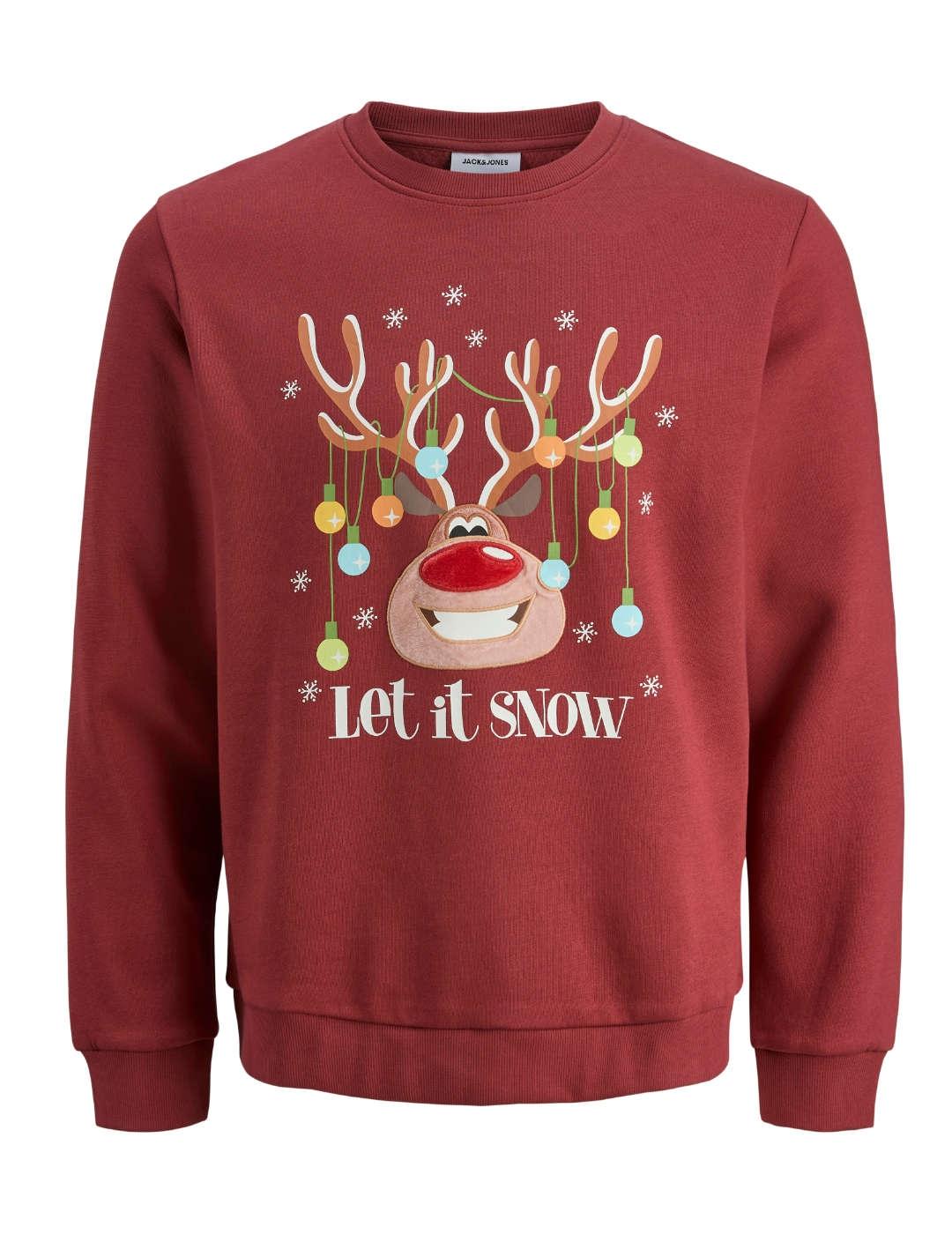 Jersey Jack&Jones Christmas rojo dibujo reno de hombre