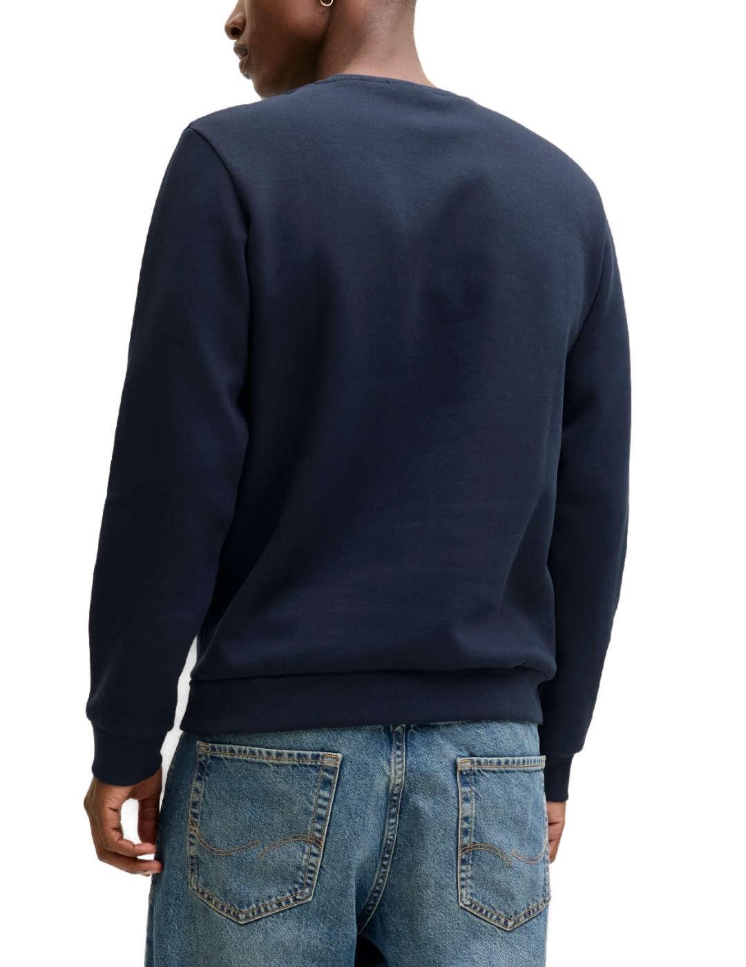 Sudadera Jack&Jones Christmas azul motivo navideño de hombre