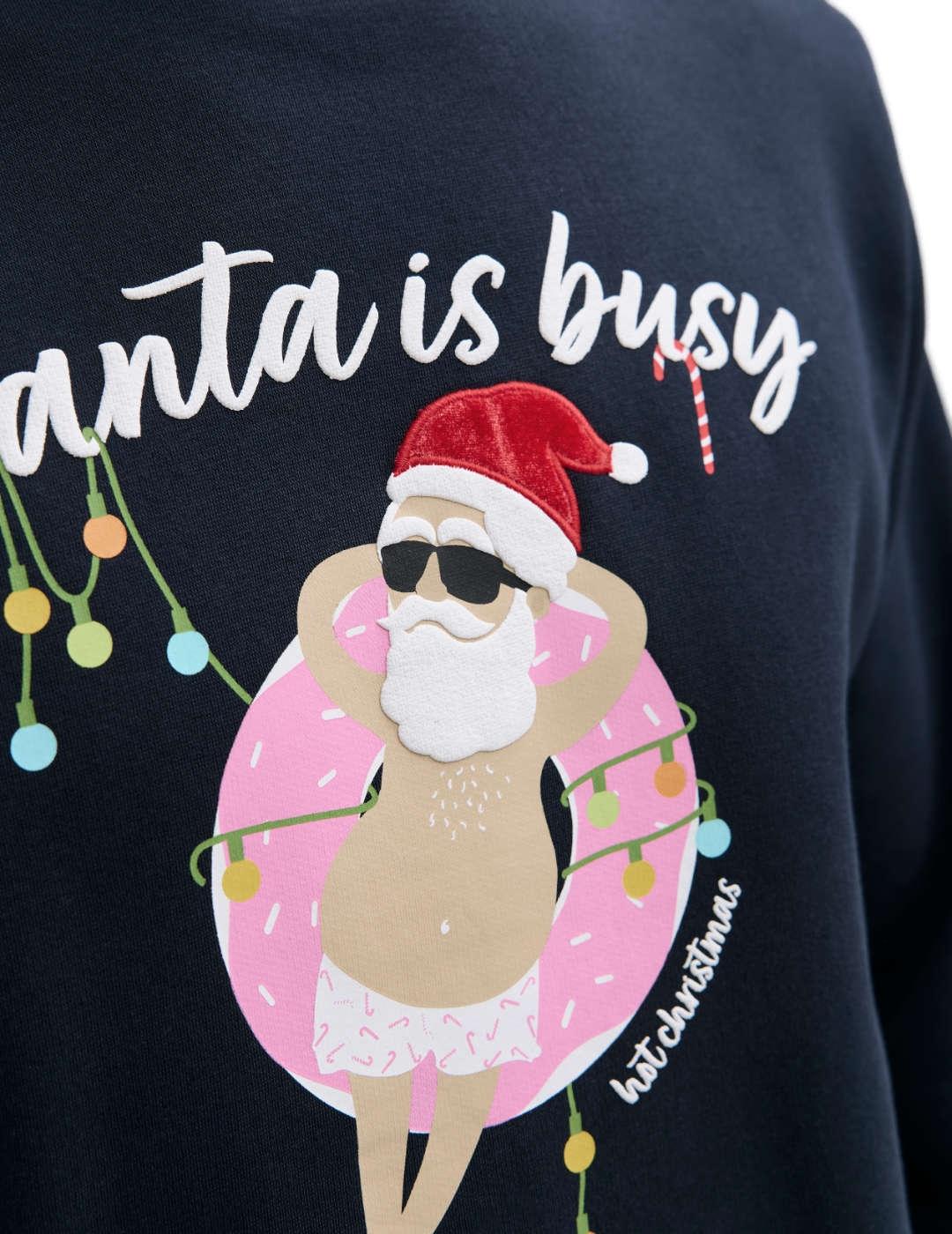 Sudadera Jack&Jones Christmas azul motivo navideño de hombre