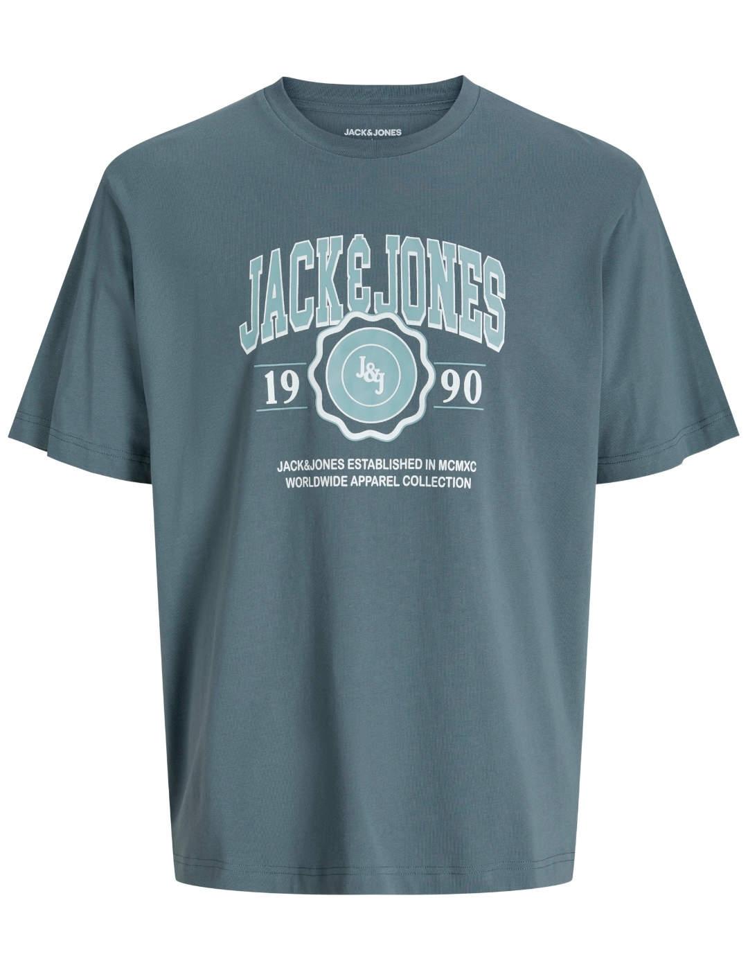 Camiseta Jack & Jones Mako manga corta gris para hombre