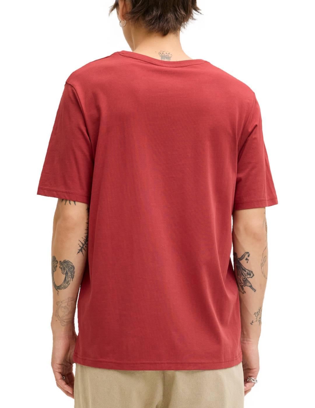 Camiseta Jack & Jones diseño navideño roja de hombre