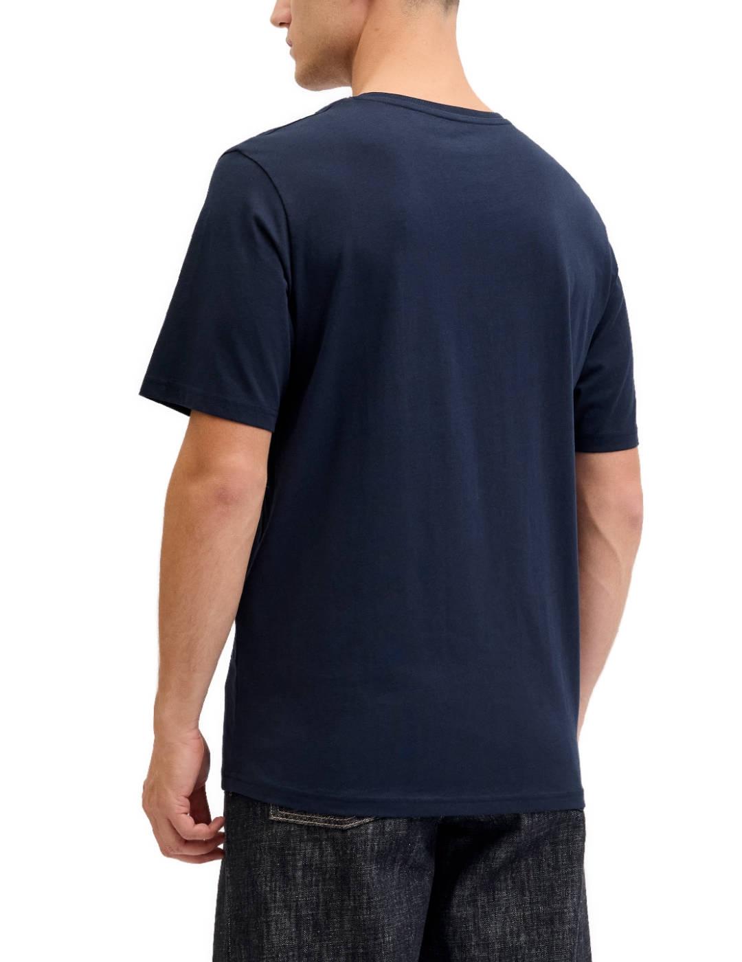 Camiseta Jack & Jones diseño navideño Santa marino de hombre