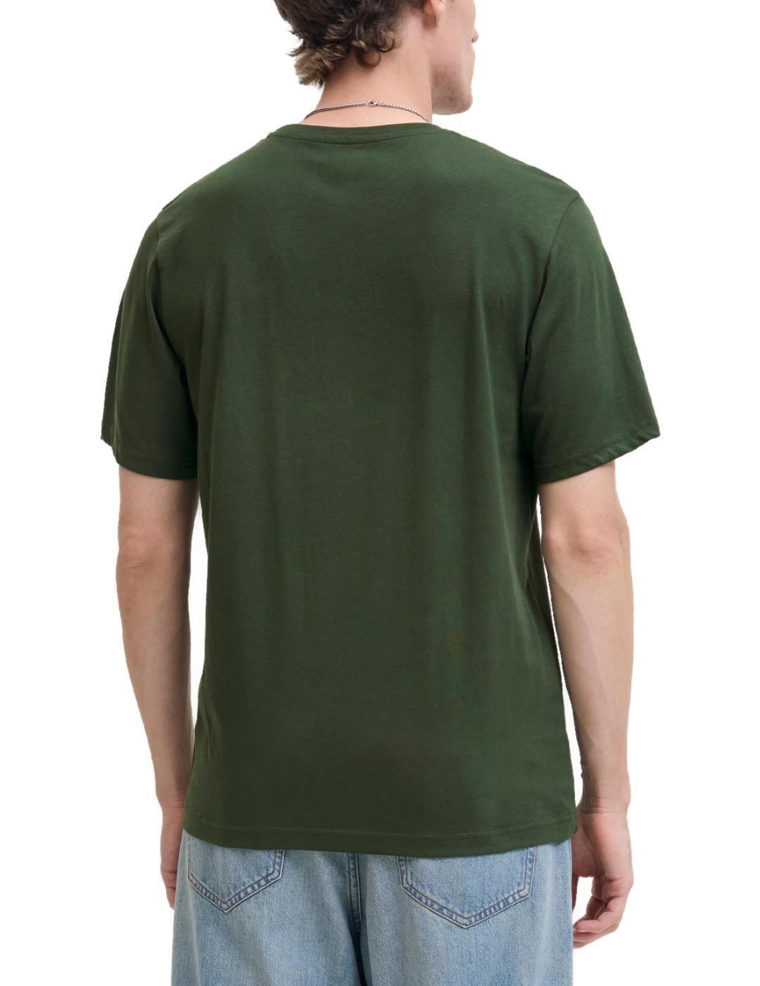 Camiseta Jack&Jones Noel esqueletos bailando verde de hombre