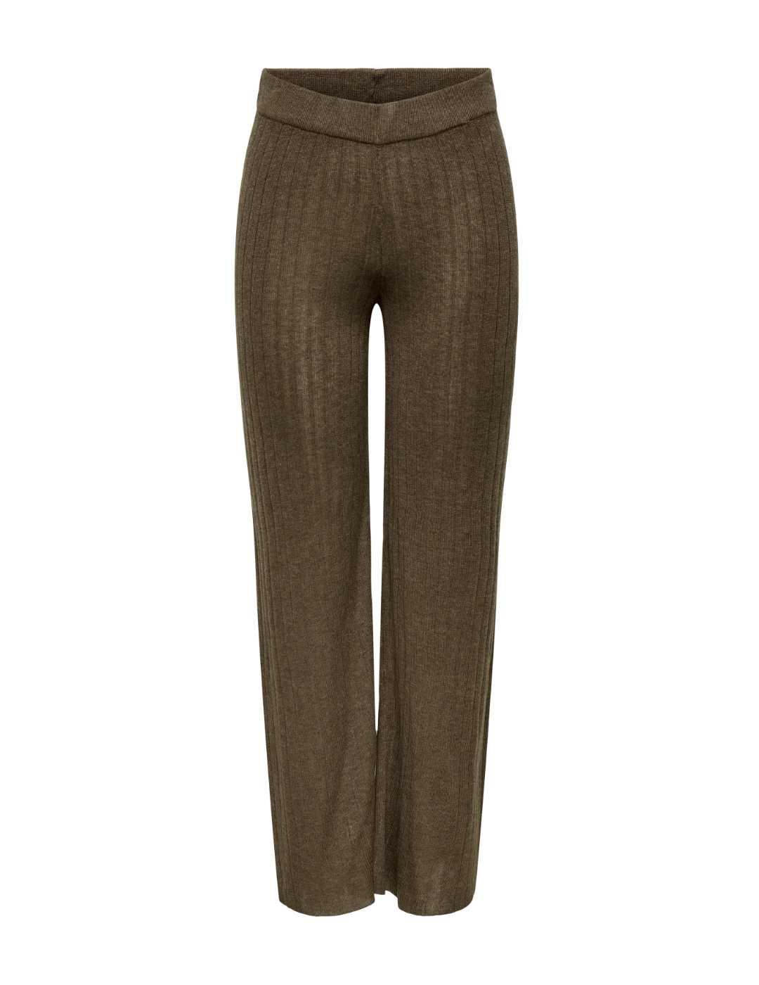 Pantalón Only Tara marrón de punto talle alto para mujer