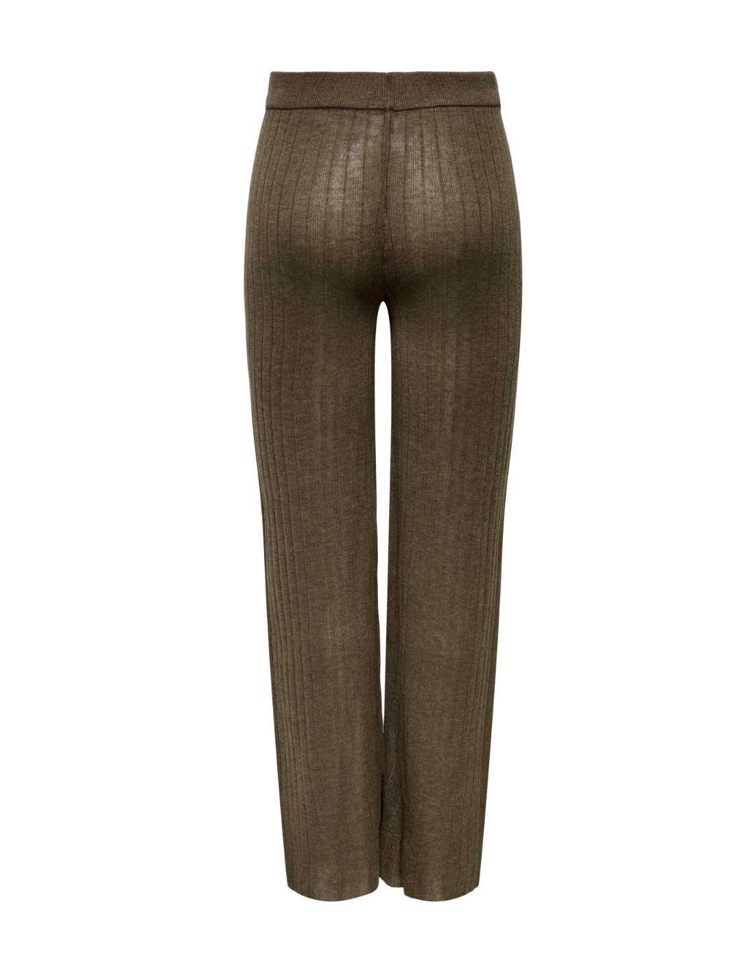 Pantalón Only Tara marrón de punto talle alto para mujer
