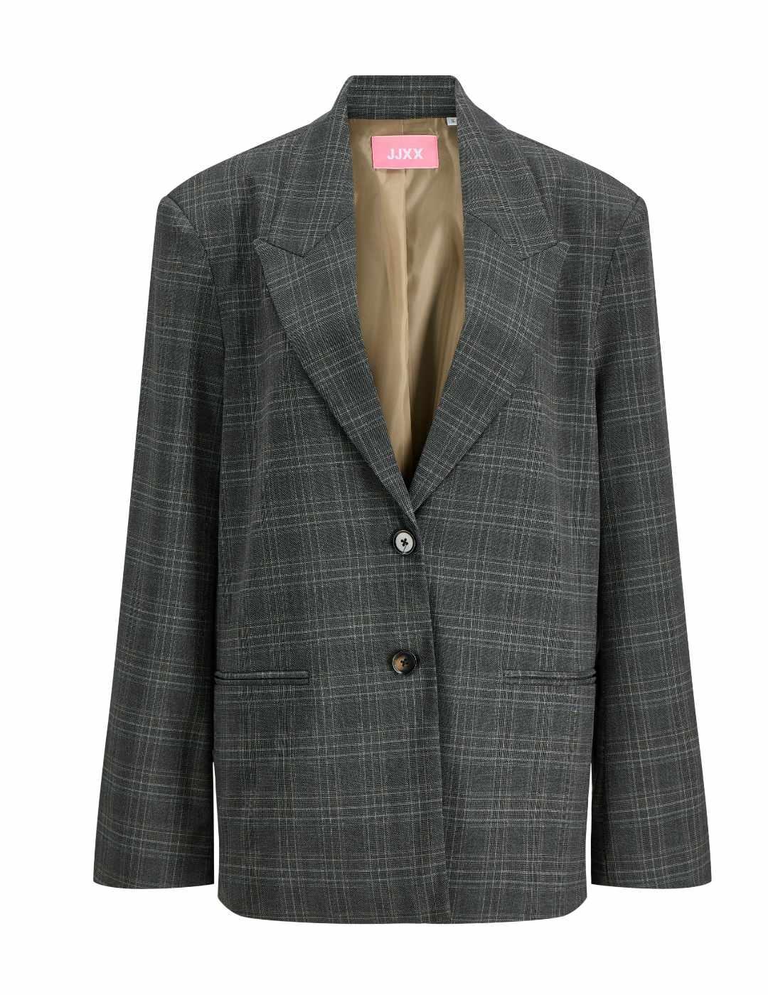 Blazer JJXX Maya Ellis Relaxed gris cuadros para mujer
