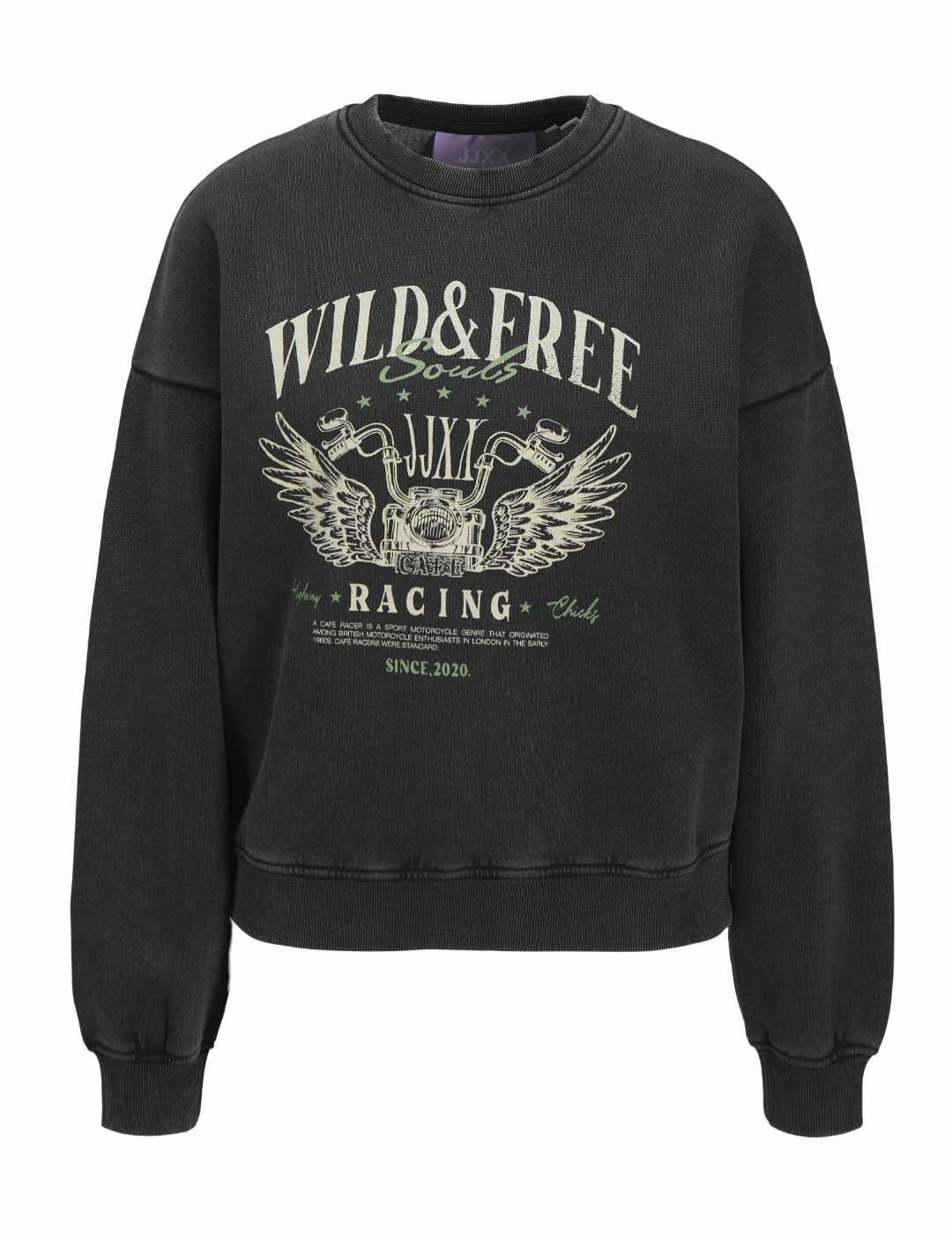 Sudadera JJXX Britta negra cuello redondo para mujer