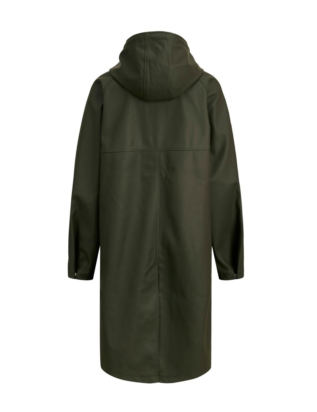 Chubasquero JJXX Paige verde oscuro largo para mujer