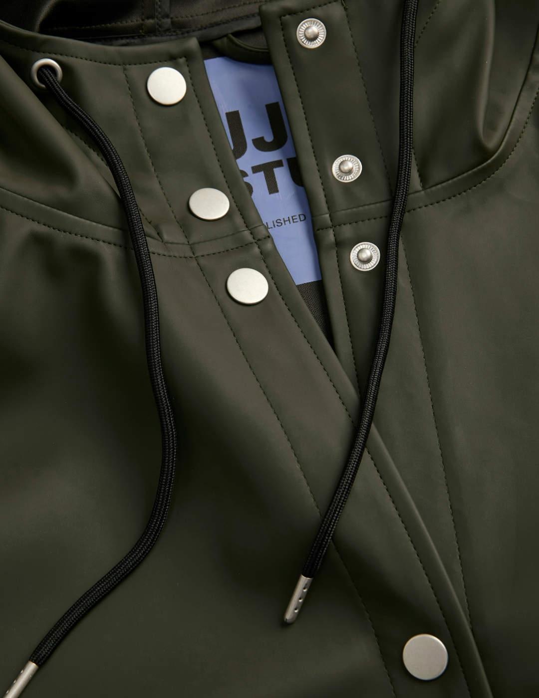 Chubasquero JJXX Paige verde oscuro largo para mujer