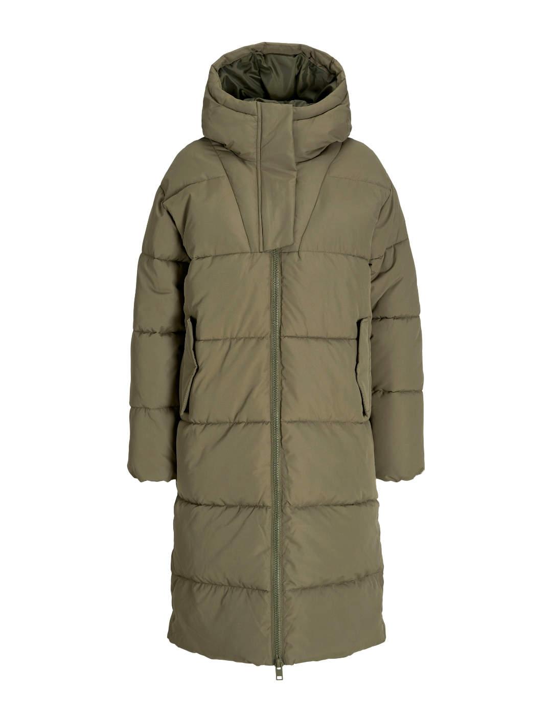 Plumas JJXX Tracy largo con capucha verde  para mujer