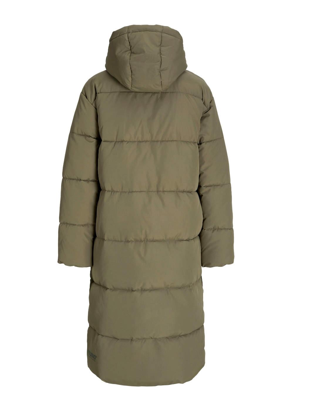 Plumas JJXX Tracy largo con capucha verde  para mujer