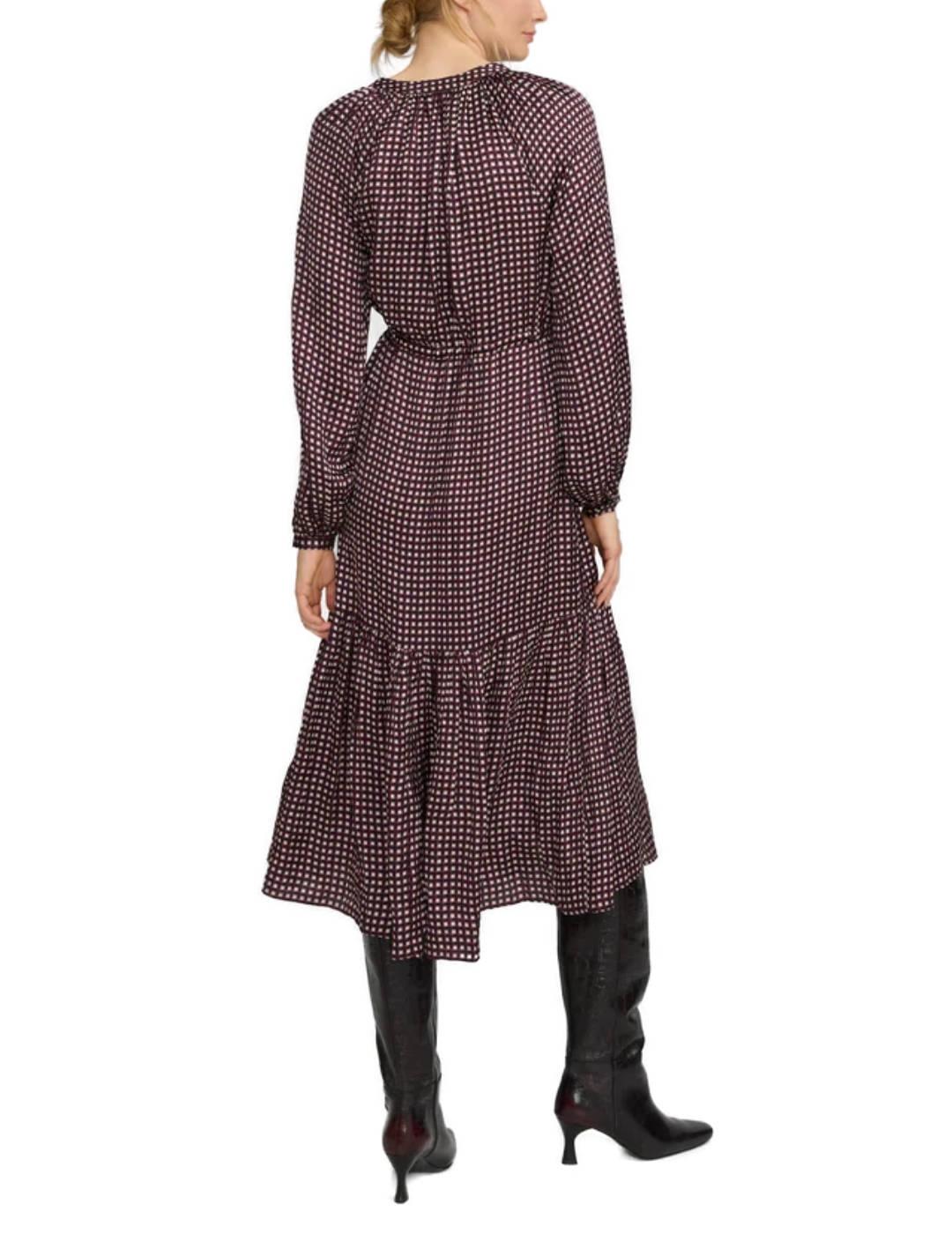 Vestido Silbon largo estampado morado geométrico para mujer