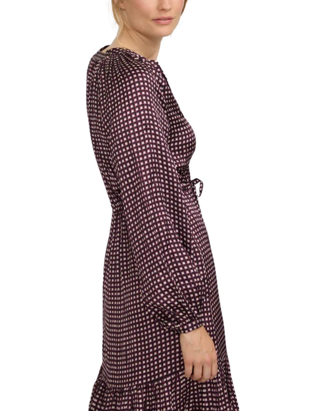 Vestido Silbon largo estampado morado geométrico para mujer