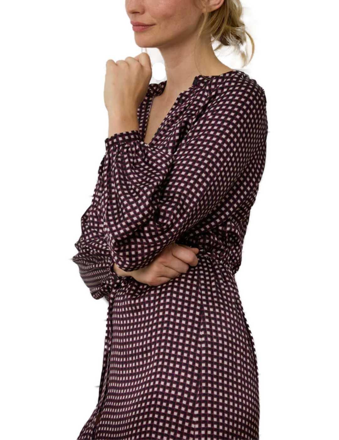 Vestido Silbon largo estampado morado geométrico para mujer
