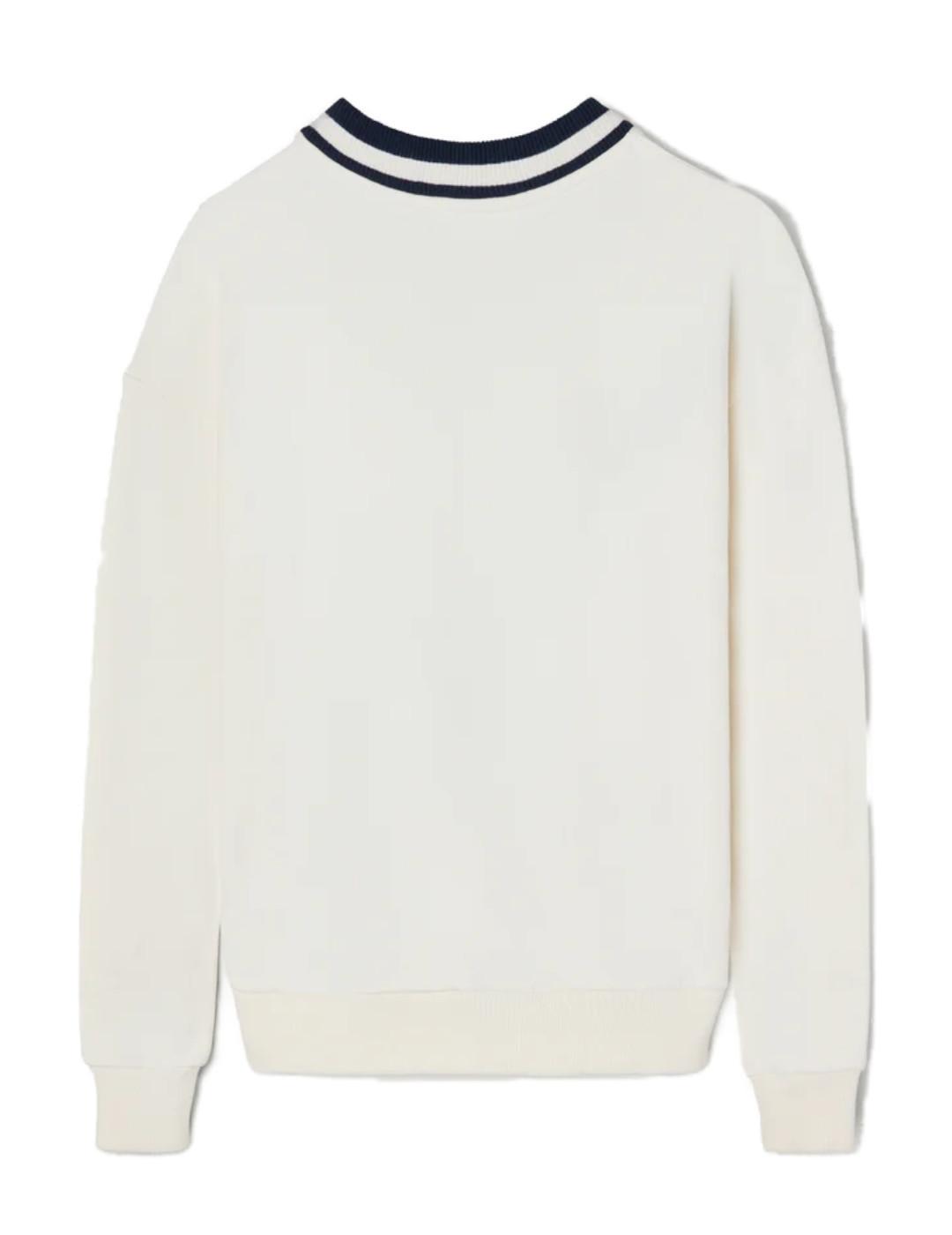 Sudadera Silbon escudo cruda cuello pico franjas para mujer