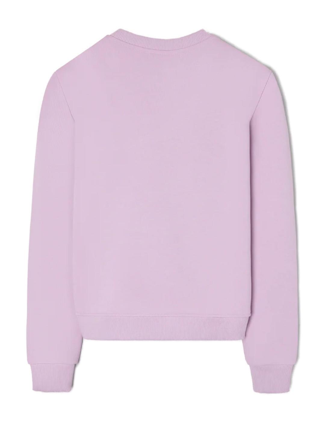 Sudadera Silbon clasica malva logo frontal para mujer