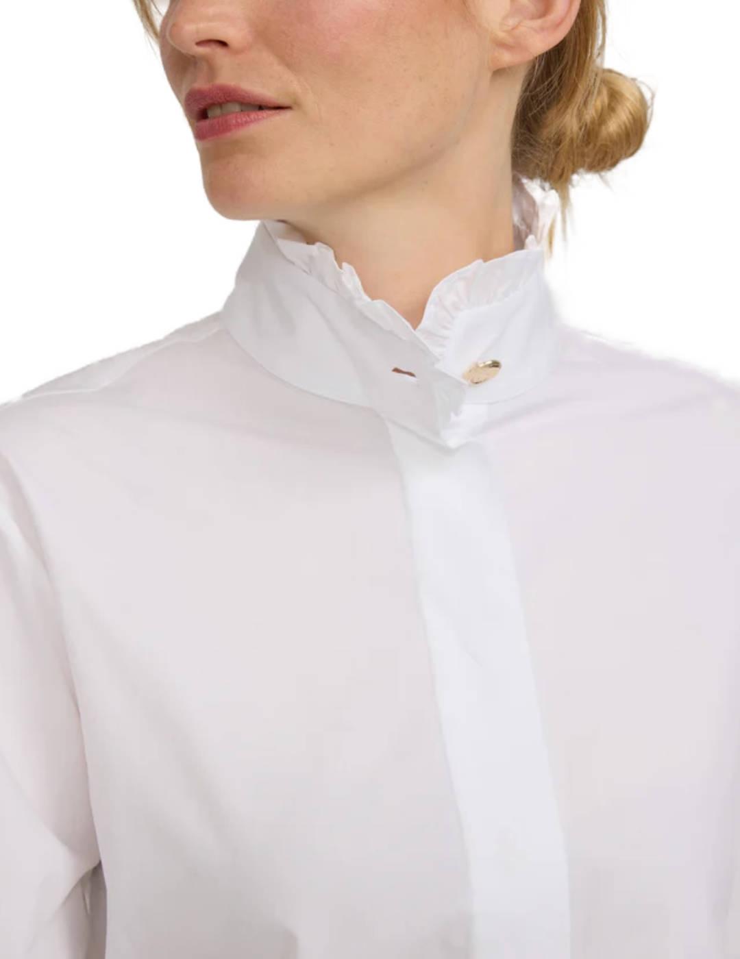 Camisa Silbon blanca  manga abullonada detalle puño de mujer